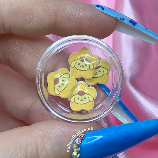 6 Pompompurin Flower Charms