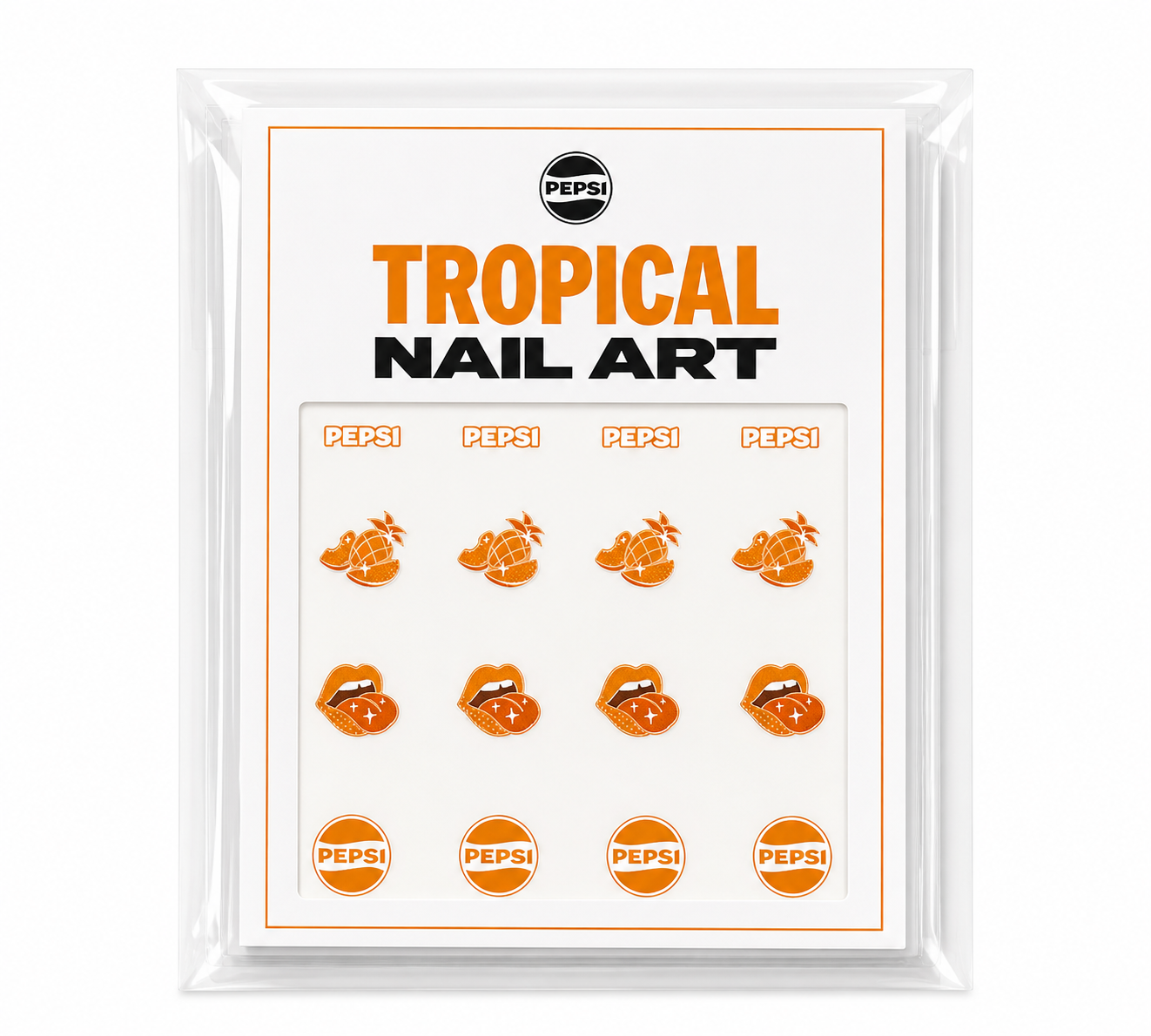 Custom Pepsi nail decals created for a tropical brand activation event