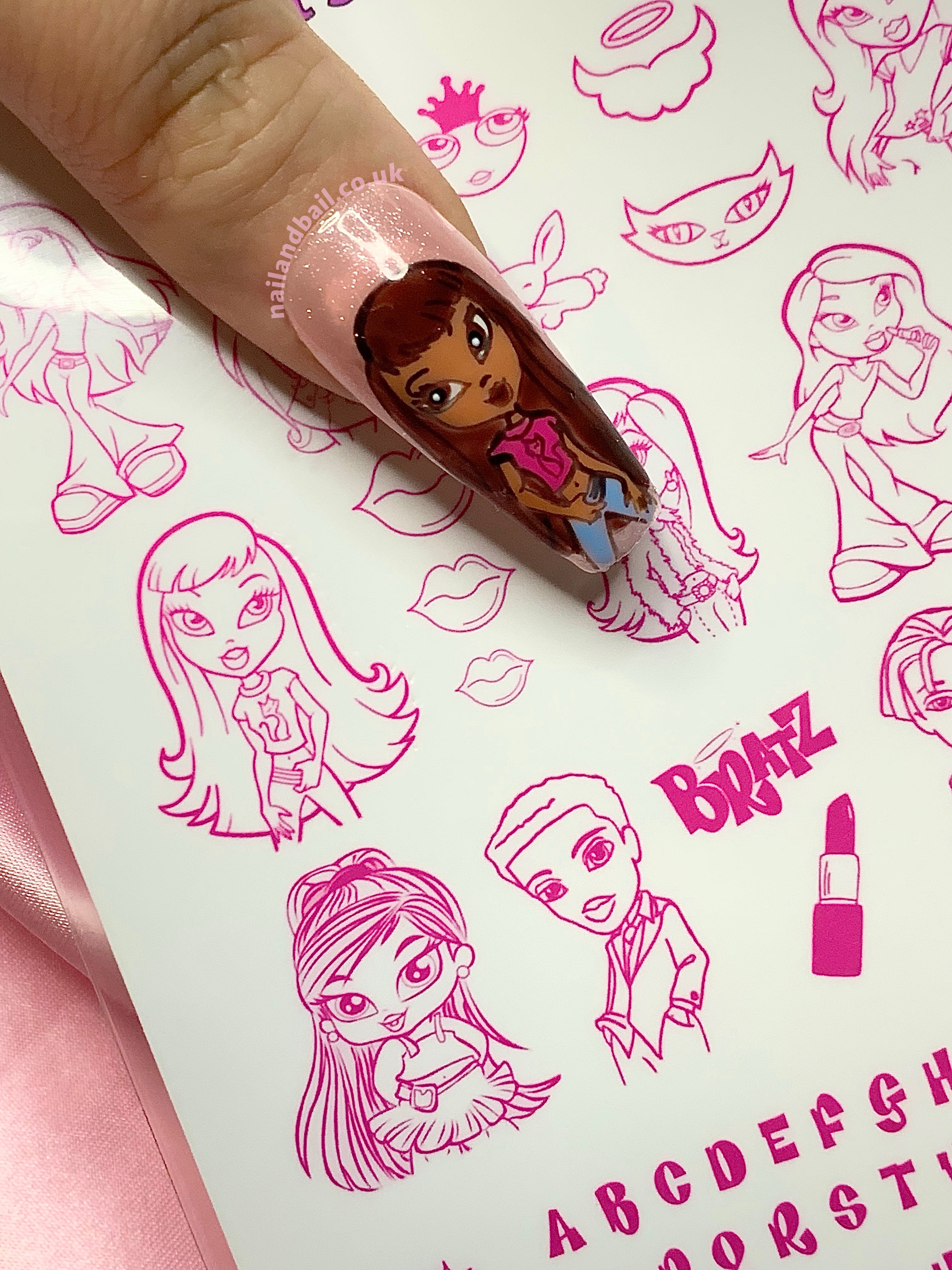 Get the Bratz Nail Art Stencil Sheet – Nail art made easy and fun! Say goodbye to shaky hands and hello to flawless nail designs. Paint, peel and press – it's that simple! Get yours now for fabulous nails in minutes! 💅💖