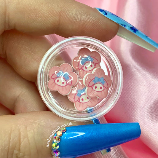 6 My Melody Flower Charms