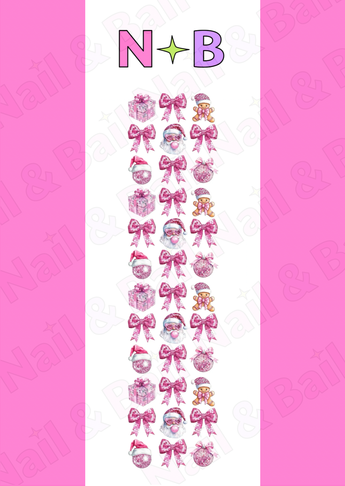 Pinkmas Party Nail Decals