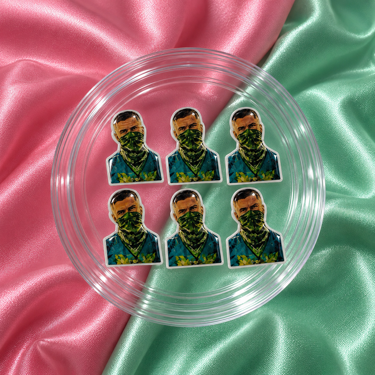 6pcs Jason-inspired character nail charms for GTA 6-style Vice City gamer nails and character-inspired press-on nail art