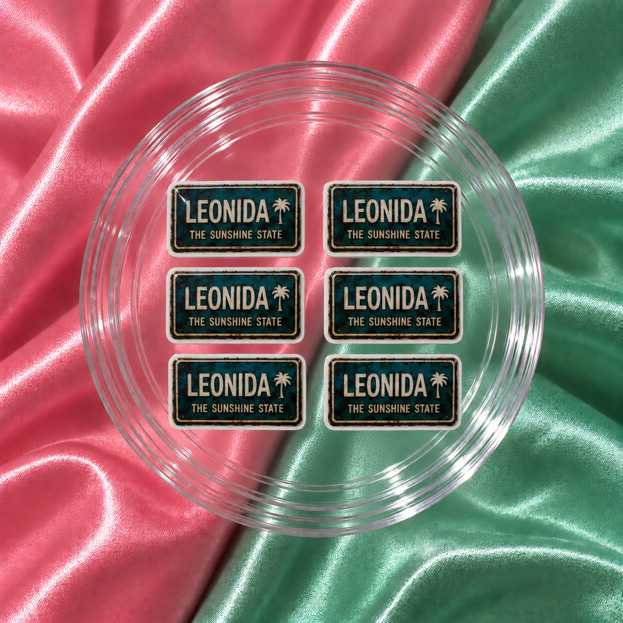 6pcs Leonida street sign nail charms for GTA 6-inspired gamer nails and Vice City-style gaming press-ons