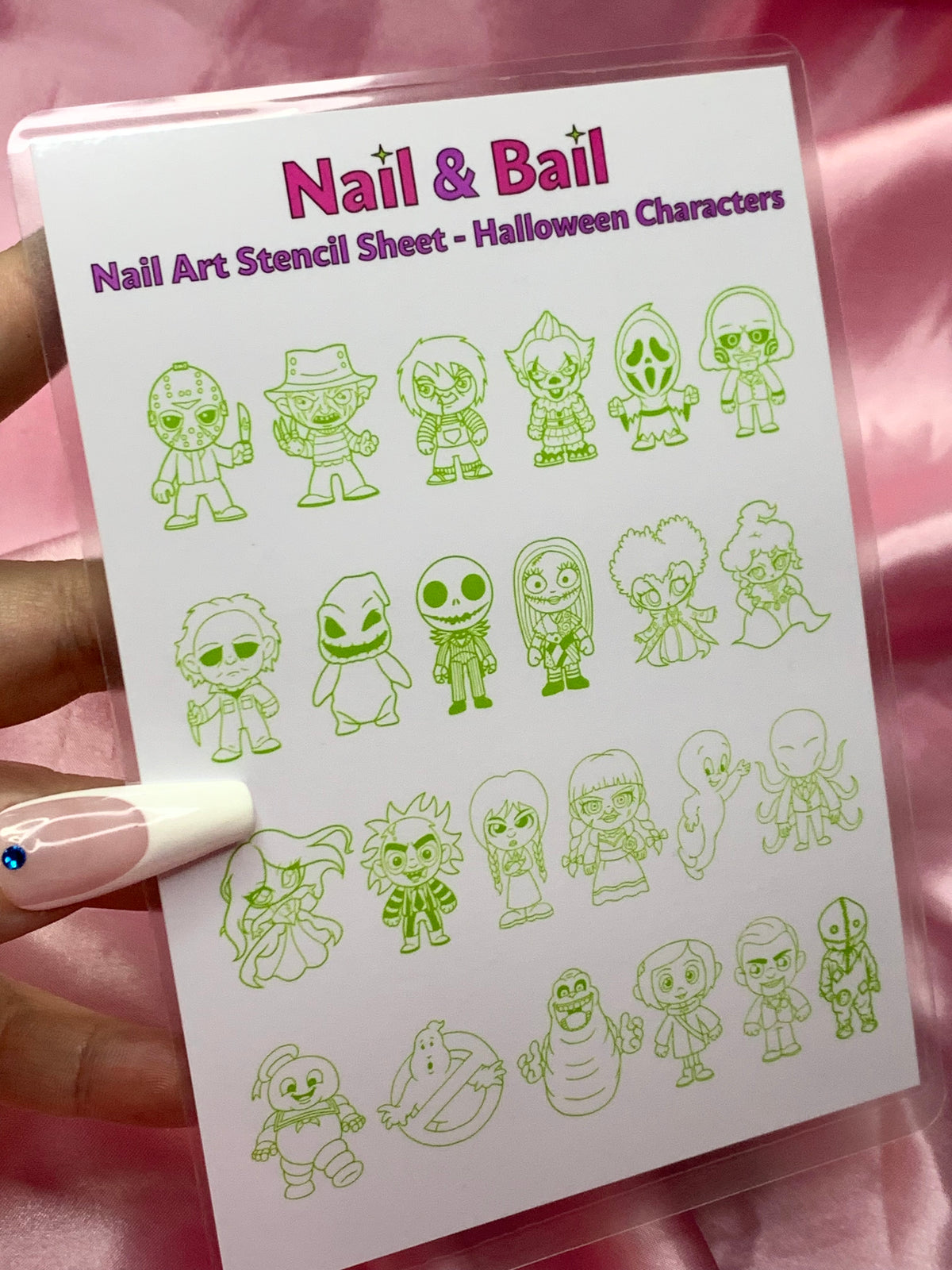 Halloween Character Nail Art Stencil Sheet