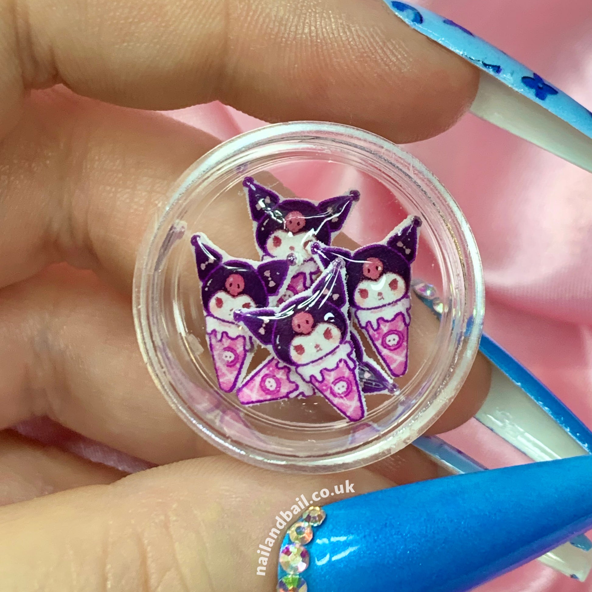 6pcs Kuromi Ice Cream Nail Charms, Nail & Bail