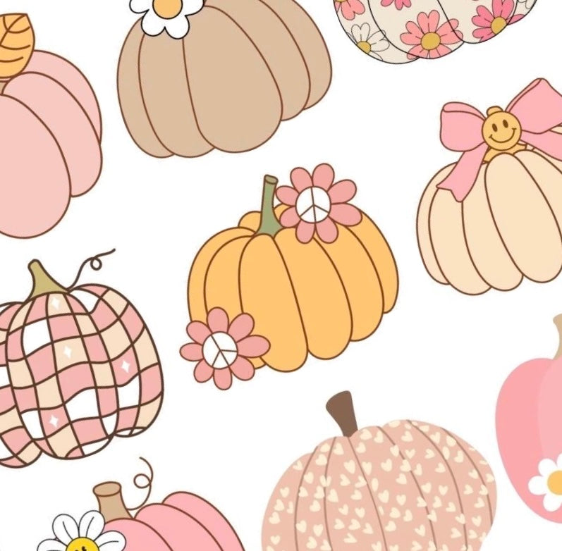Flower Power Pumpkin Nail Decals