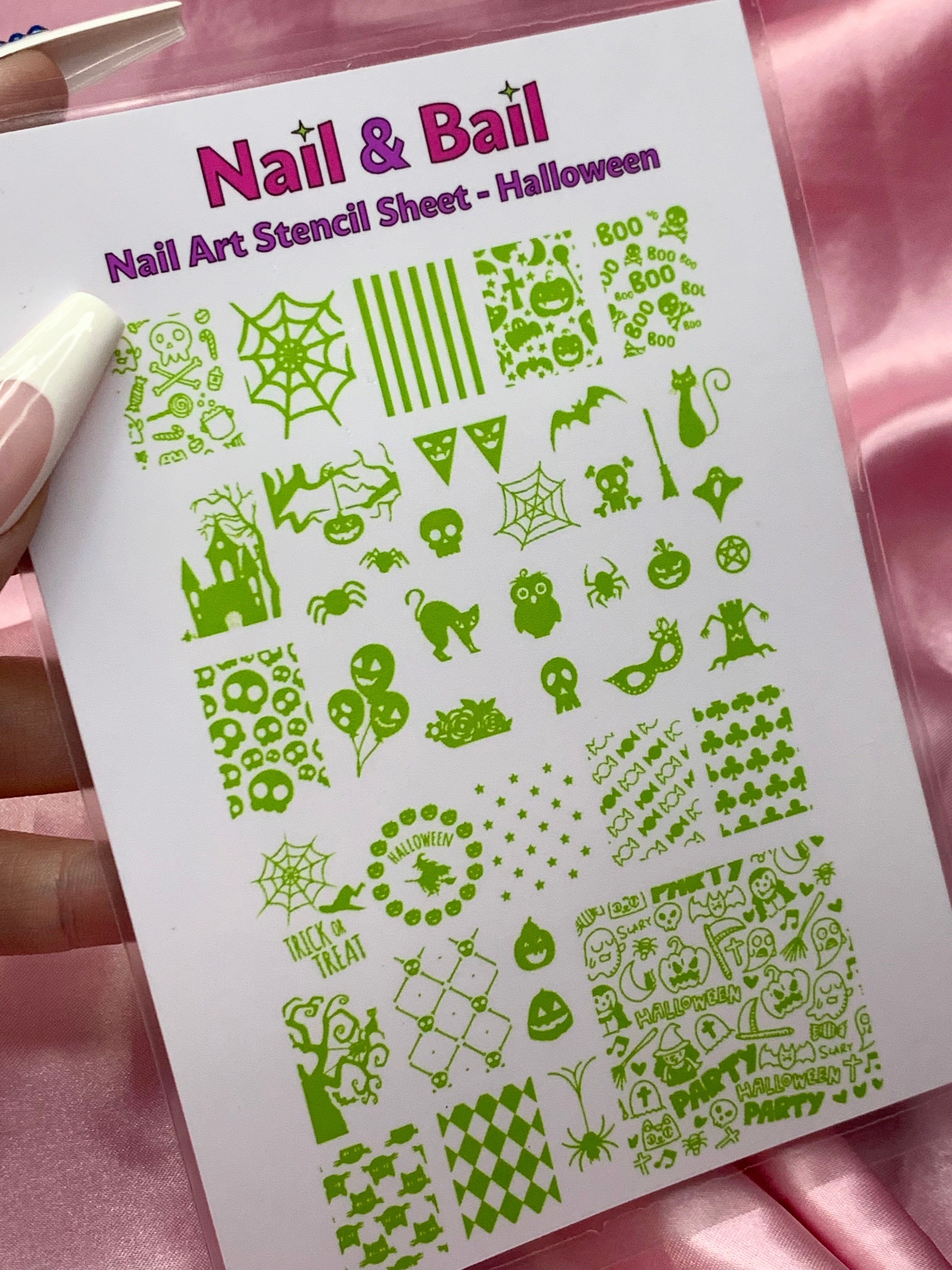 Halloween Nail Art Stencil Sheet (Style 5)