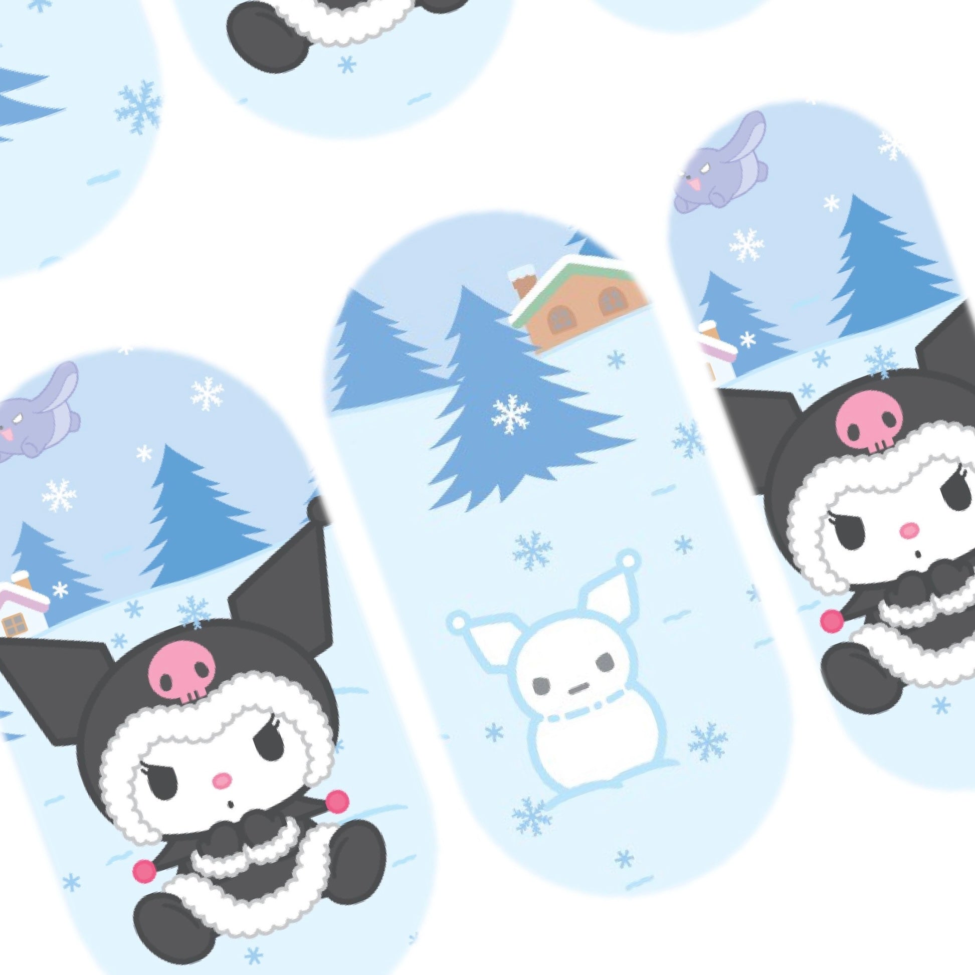 Calcomanías de uñas navideñas Kuromi