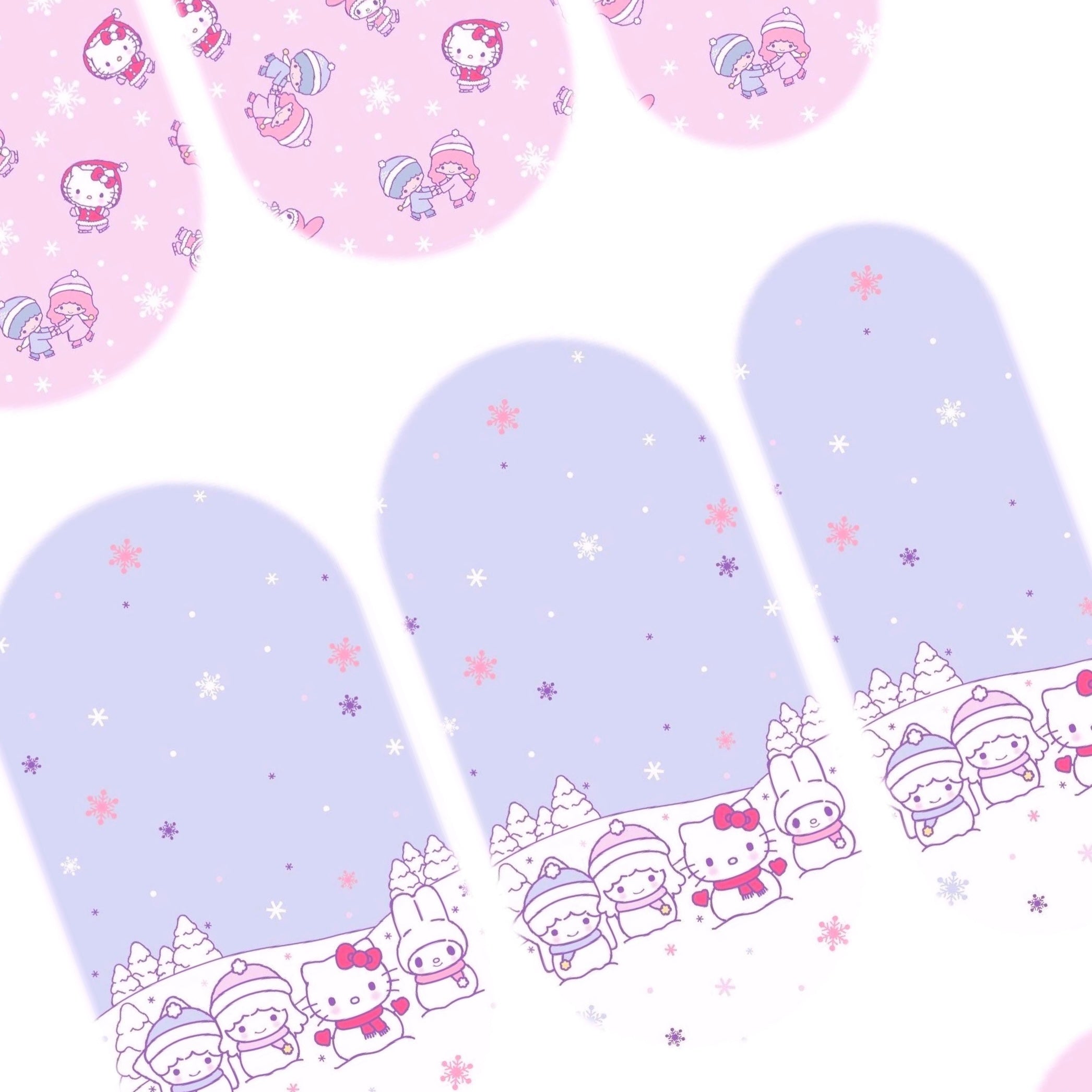 Calcomanías de uñas navideñas de Hello Kitty &amp; Friends