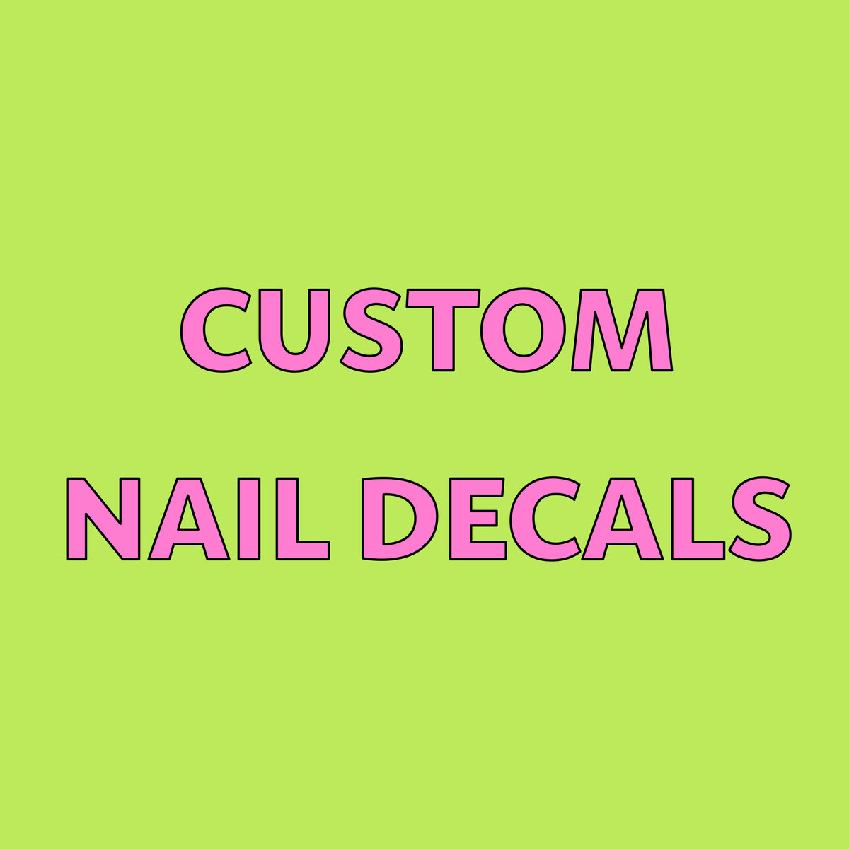 Transform your manicure with our Custom Nail Decals! Perfect for pros and DIY enthusiasts, simply email us your favorite images and desired sizes and we’ll create a personalized sheet just for you. Our high-quality decals are easy to apply and suitable for any occasion. Order today and let your creativity shine!