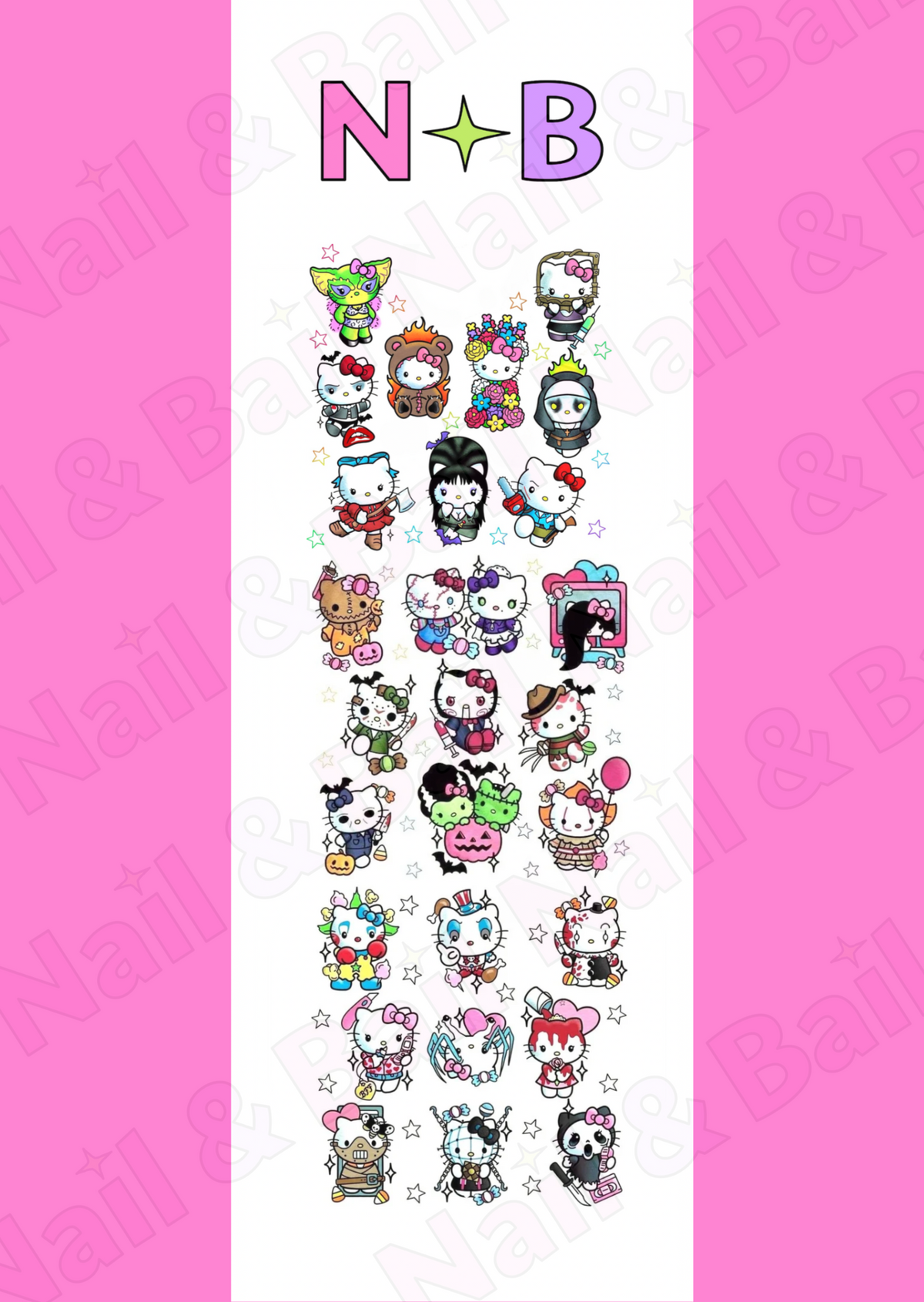 Horror Kitty Nail Decals