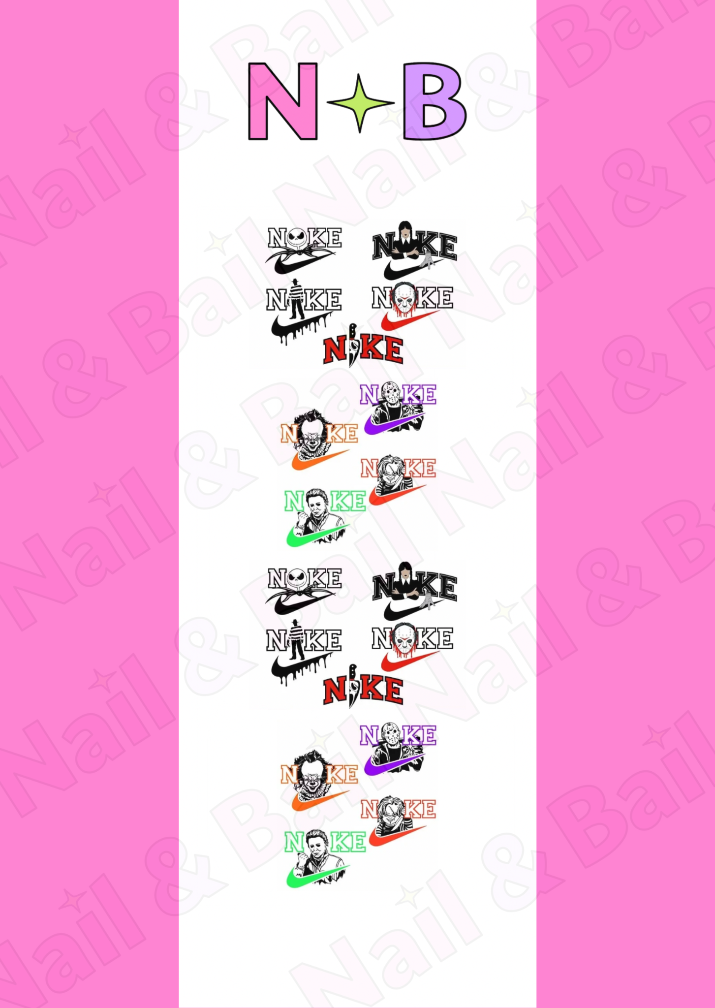 Horror Swoosh Nail Decals