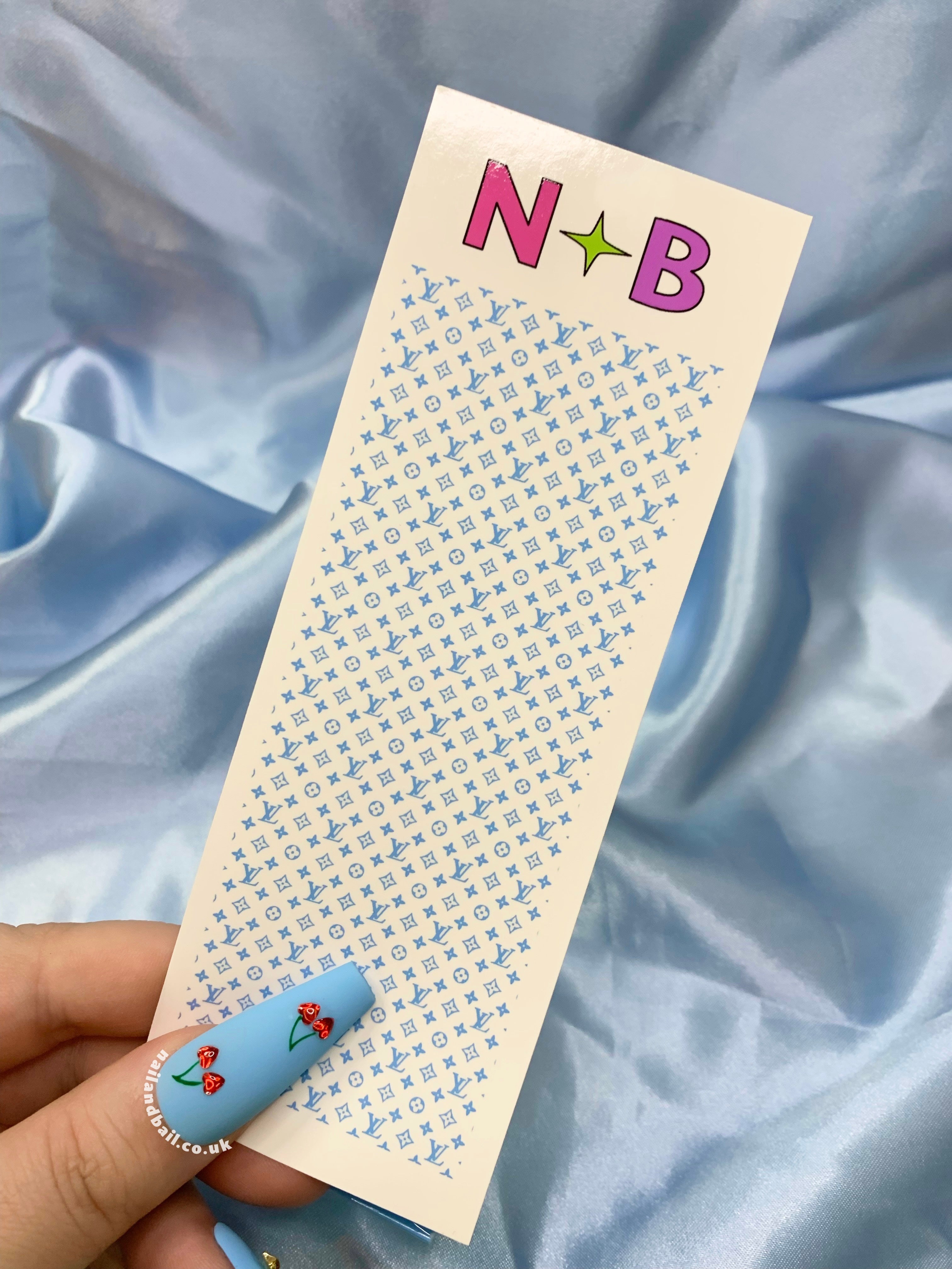 Elevate your nail game with our Bright Louis Vuitton Nail Decals, available in 6 enchanting colors: pink, green, purple, yellow, blue, and orange. Perfect for nail techs, these chic decals effortlessly add a touch of luxury to your nail art. Transform your nails into captivating canvases and let your creativity shine. Get ready to dazzle with Louis Vuitton style!