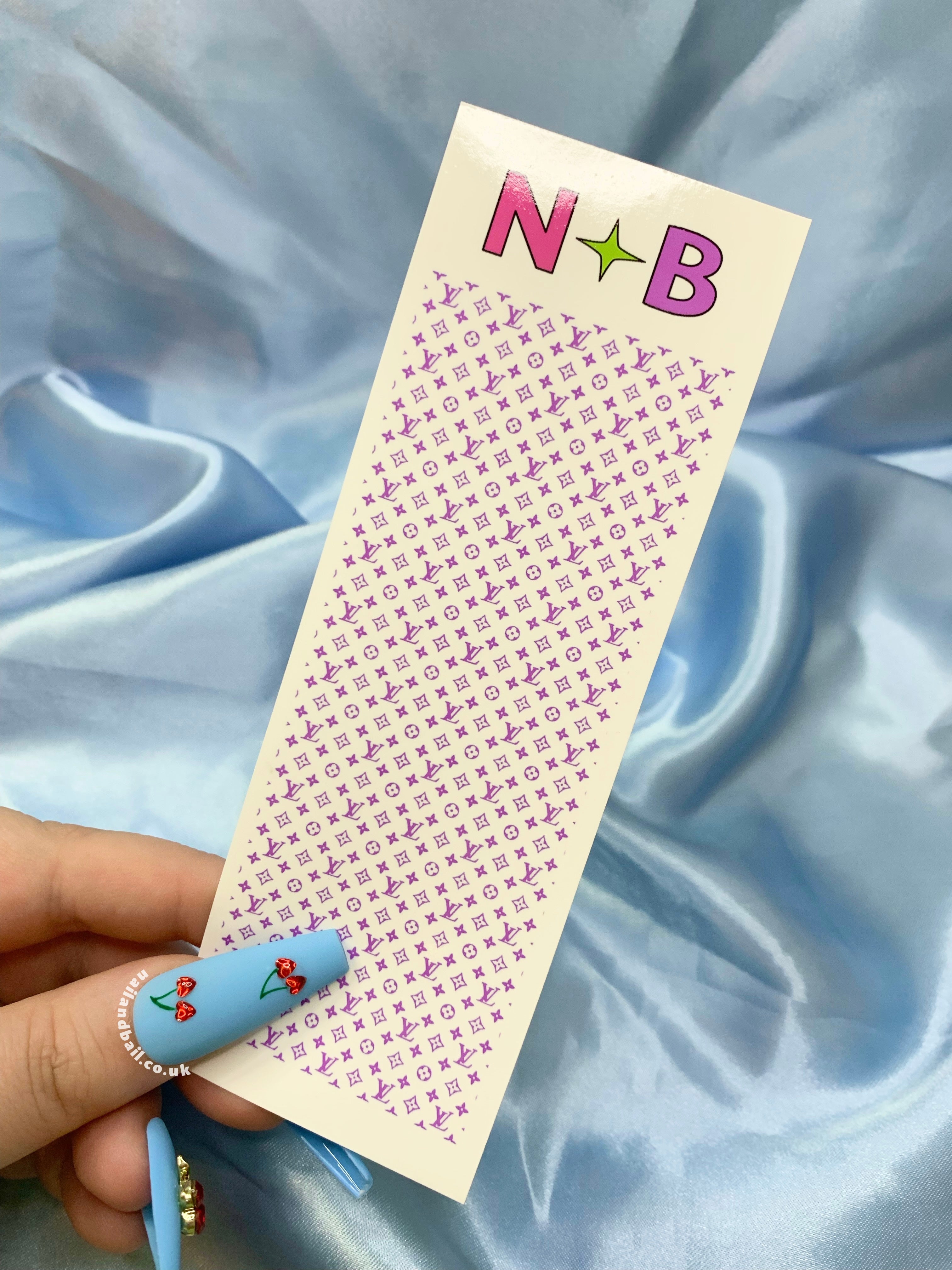 Elevate your nail game with our Bright Louis Vuitton Nail Decals, available in 6 enchanting colors: pink, green, purple, yellow, blue, and orange. Perfect for nail techs, these chic decals effortlessly add a touch of luxury to your nail art. Transform your nails into captivating canvases and let your creativity shine. Get ready to dazzle with Louis Vuitton style!