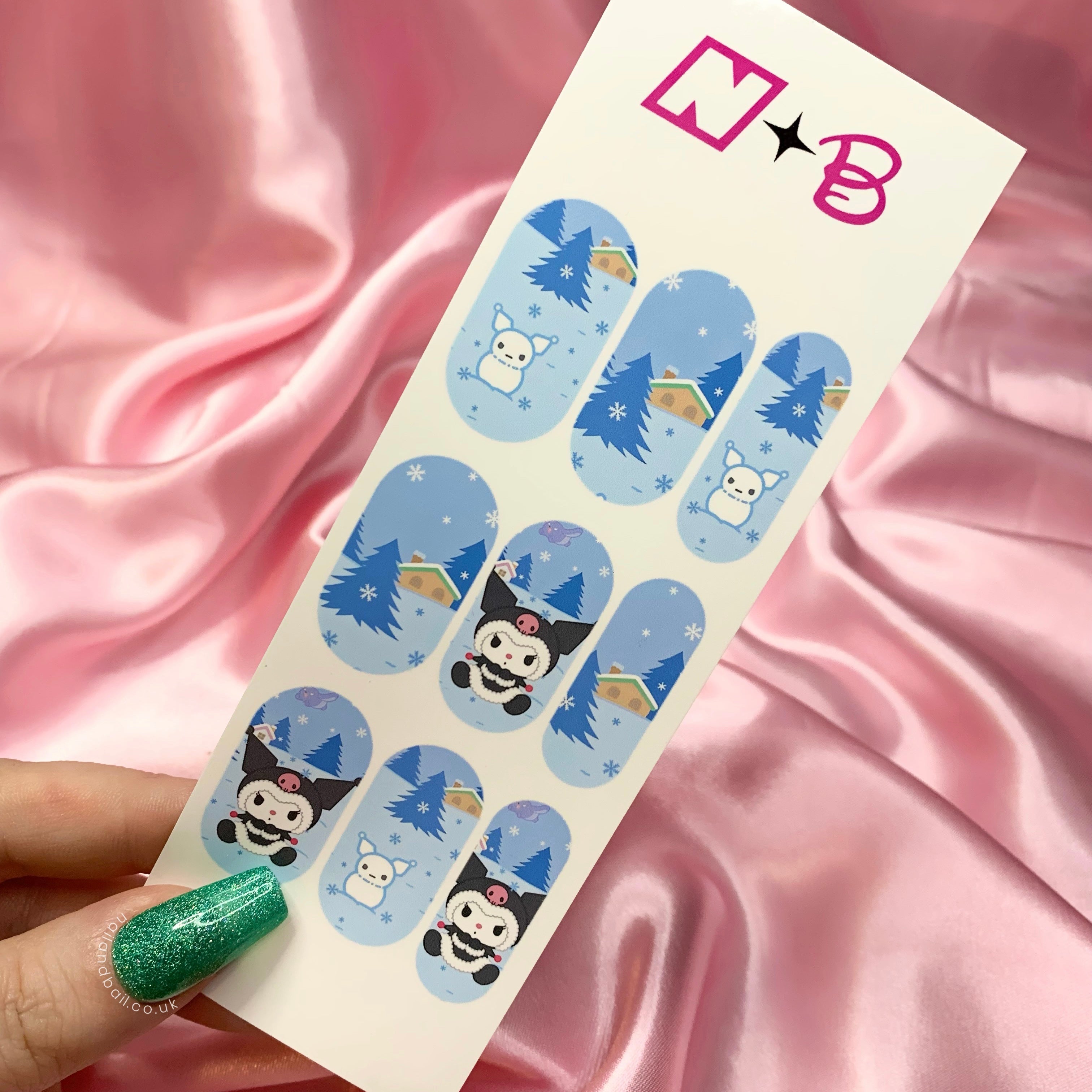 Kuromi winter Christmas nail decals