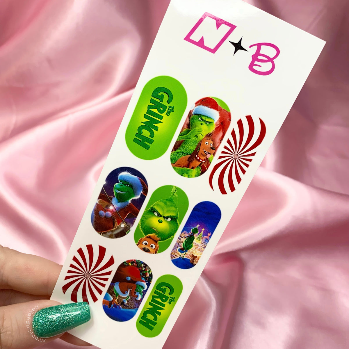 The grinch cartoon nail decals 