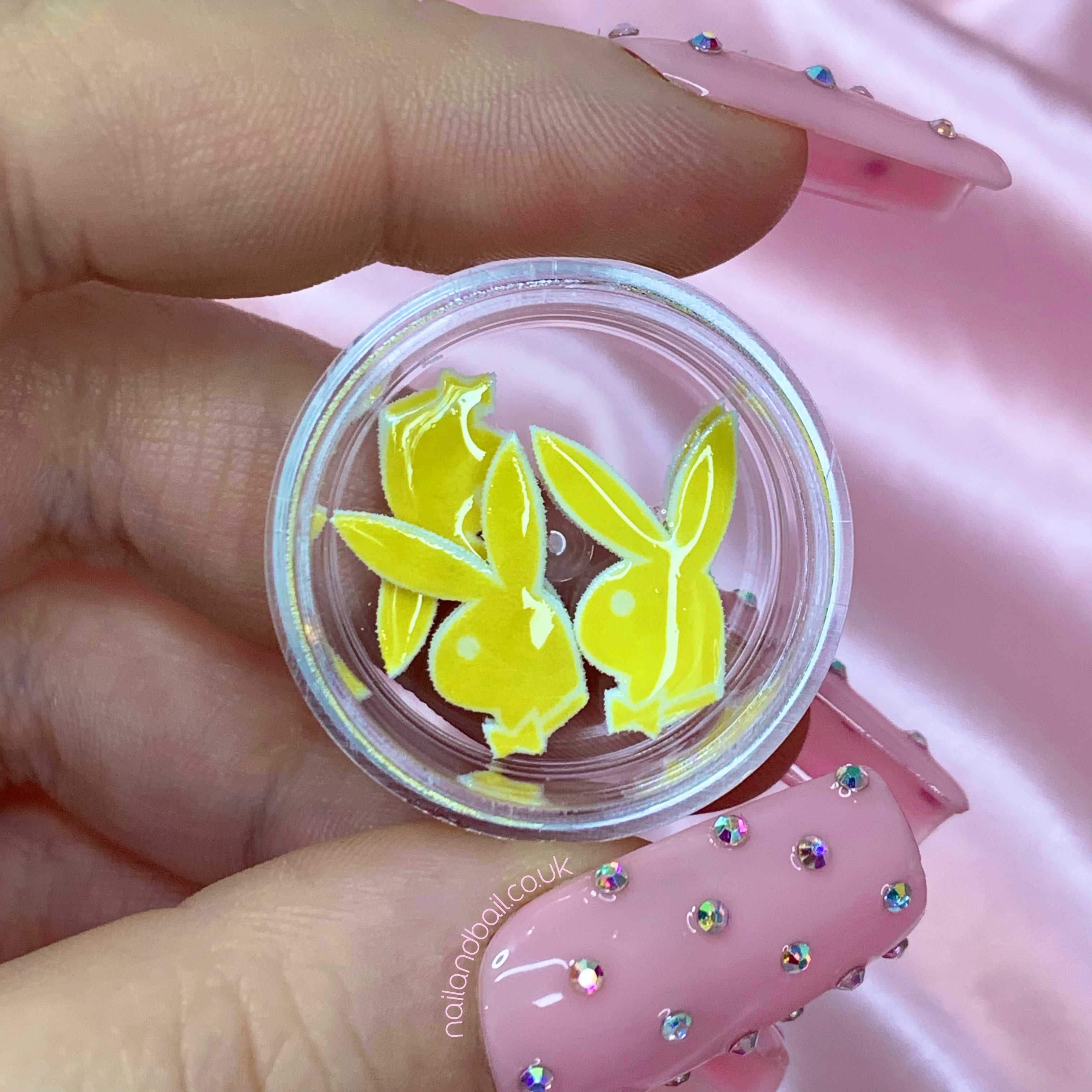 Introducing our handmade 6pcs Bright Bunny Nail Charms! Add a touch of glamour to your nails with these adorable charms, available in various colors. Perfect for any occasion, these high-quality charms are a must-have for any fashion-forward individual. Order now and take your nail game to the next level!