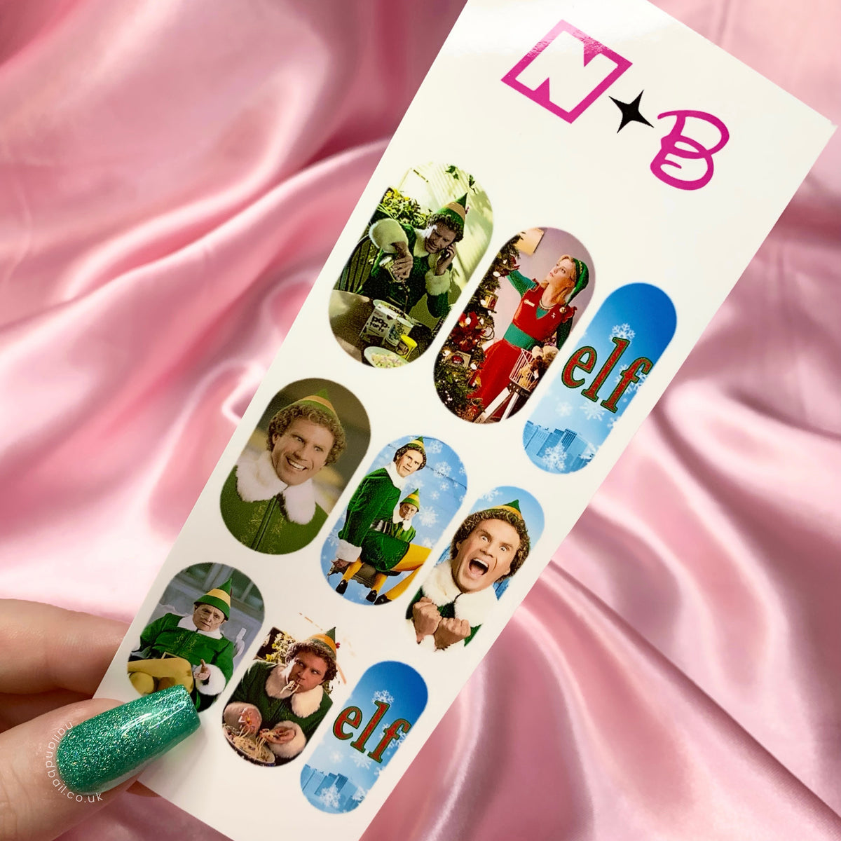 Elf movie Christmas nail decals 