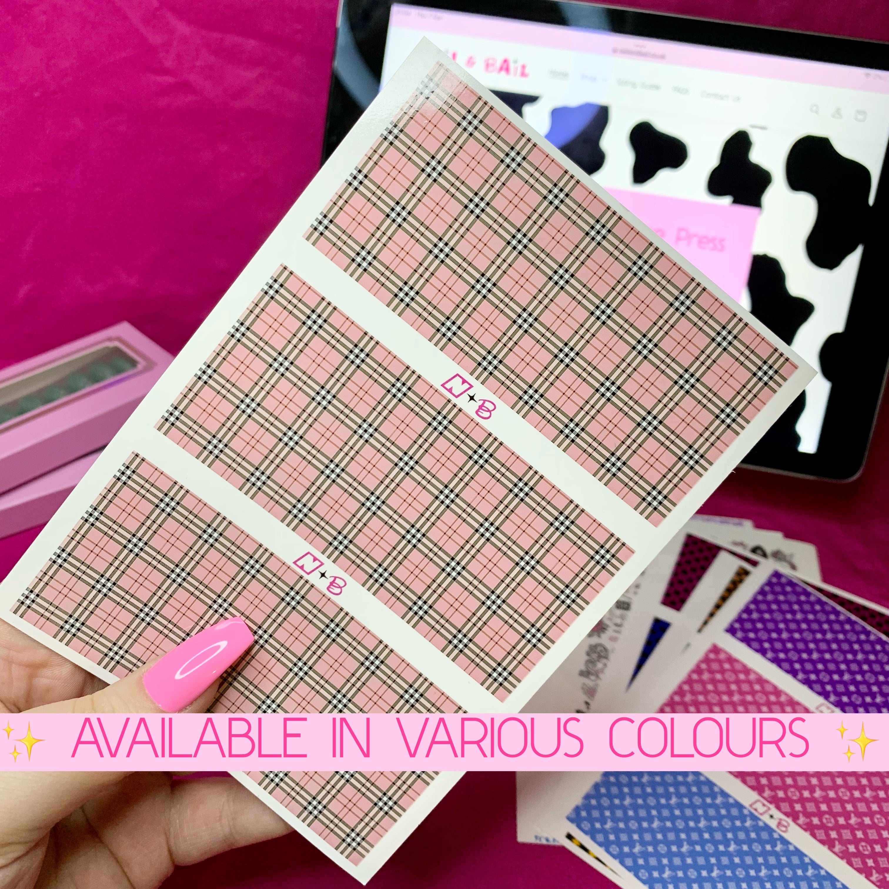 Calcomanías a cuadros de diseñador